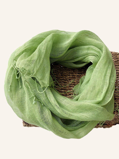 100% Linen Lightweight Solid Color Scarf BIANCA
