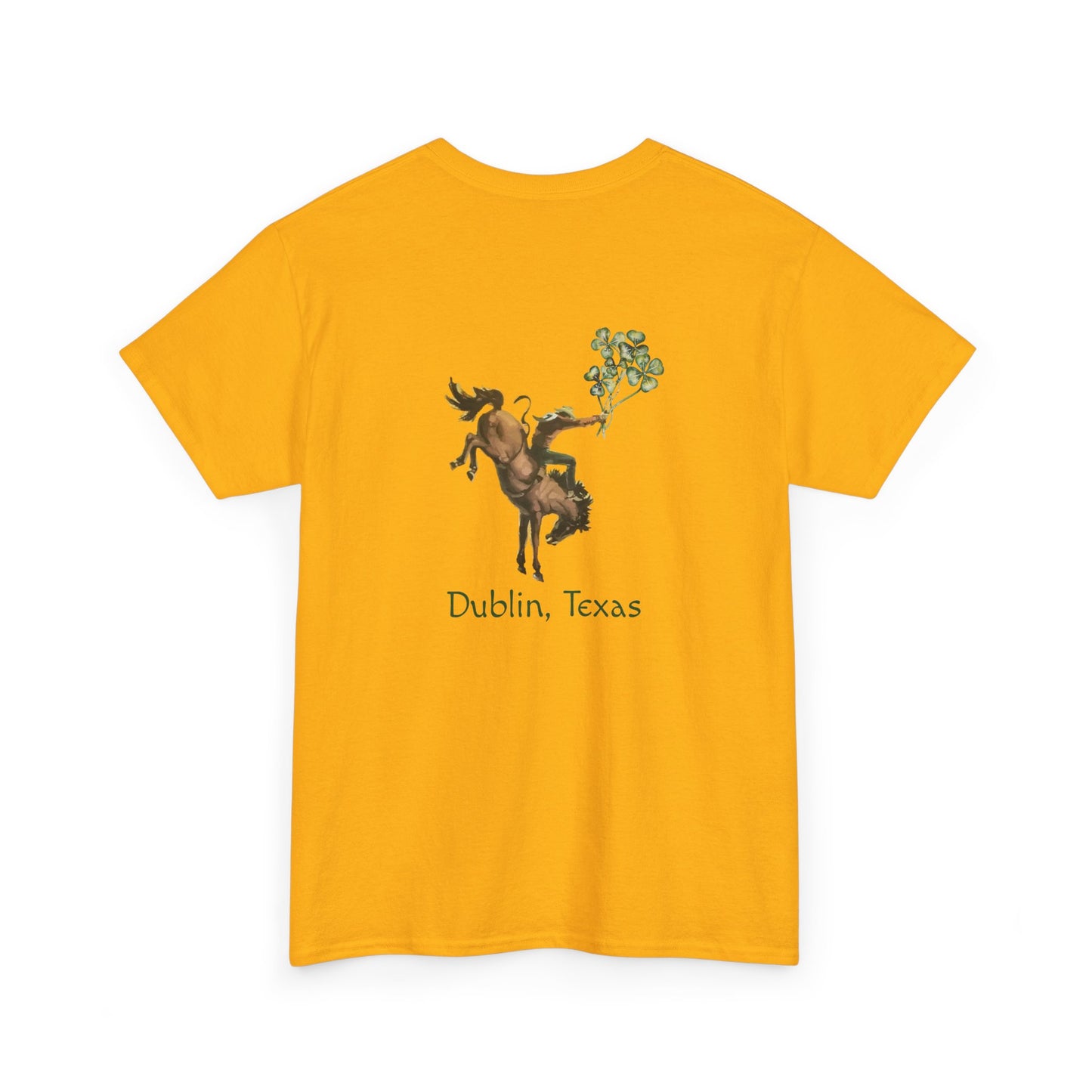 Dublin, Texas Shamrock Bronc Rider Unisex Heavy Cotton Tee