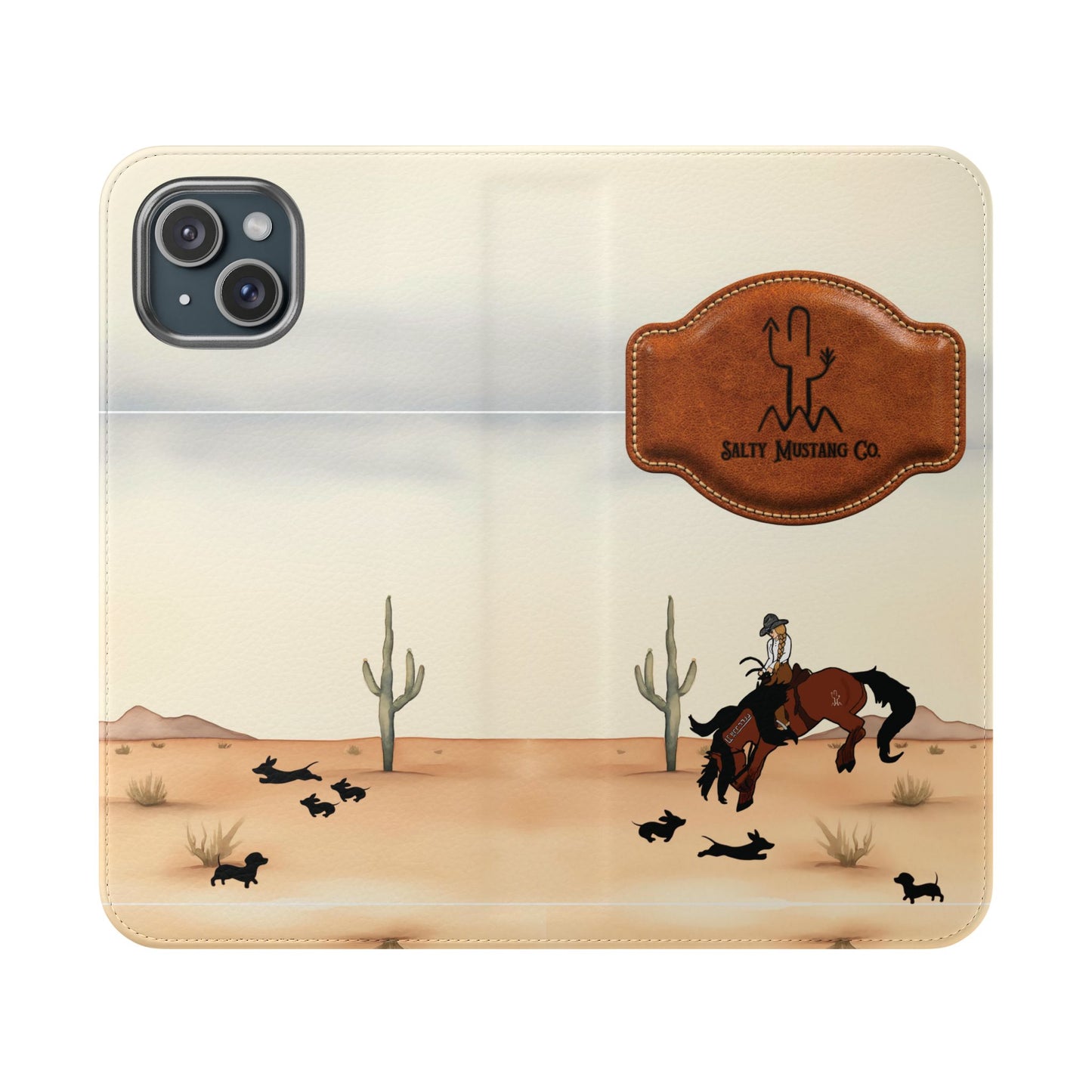 Salty Mustang Co. Lady Puncher Flip Wallet Phone Case (Samsung & iPhone)