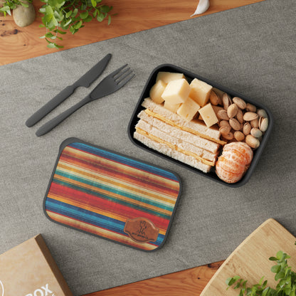 Serape PLA Bento Box with Band and Utensils