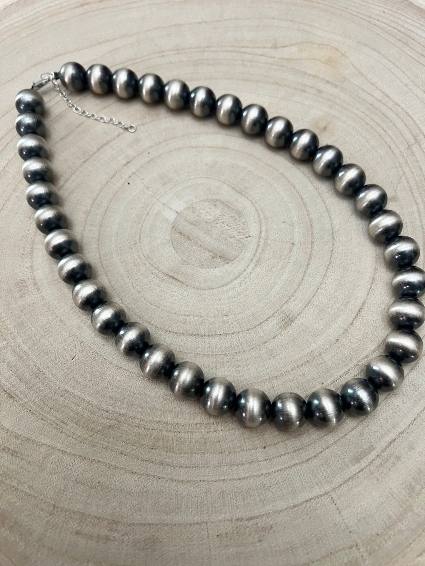 12mm Sterling Pearl Necklace — 18 inch