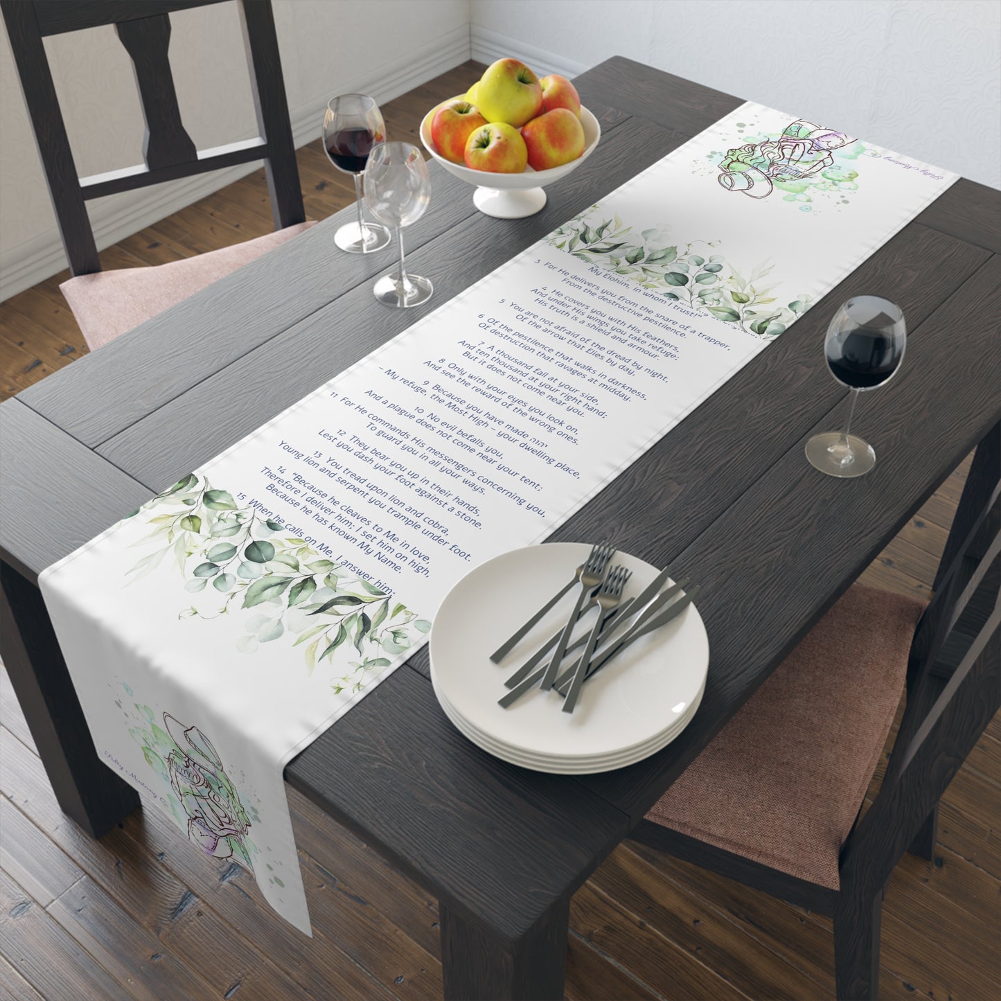 Psalm 91 Cowgirl Table Runner (Cotton, Poly)