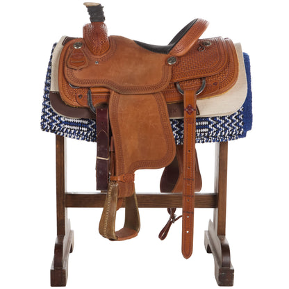 1340-76 Double Weave 32x64 Acrylic Blend Saddle Blanket Red White And Blue