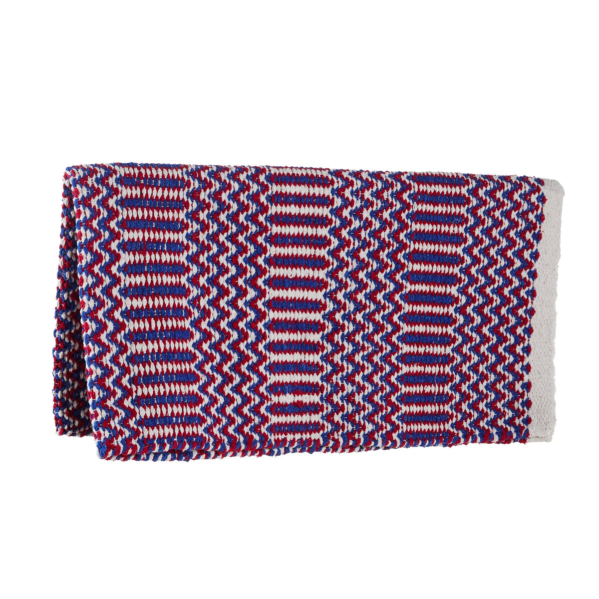 1340-76 Double Weave 32x64 Acrylic Blend Saddle Blanket Red White And Blue