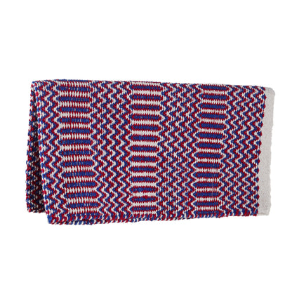 1340-76 Double Weave 32x64 Acrylic Blend Saddle Blanket Red White And Blue