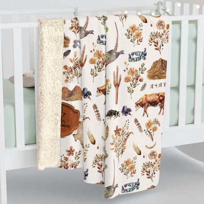 Armadillo Rodeo Sherpa Fleece Blanket