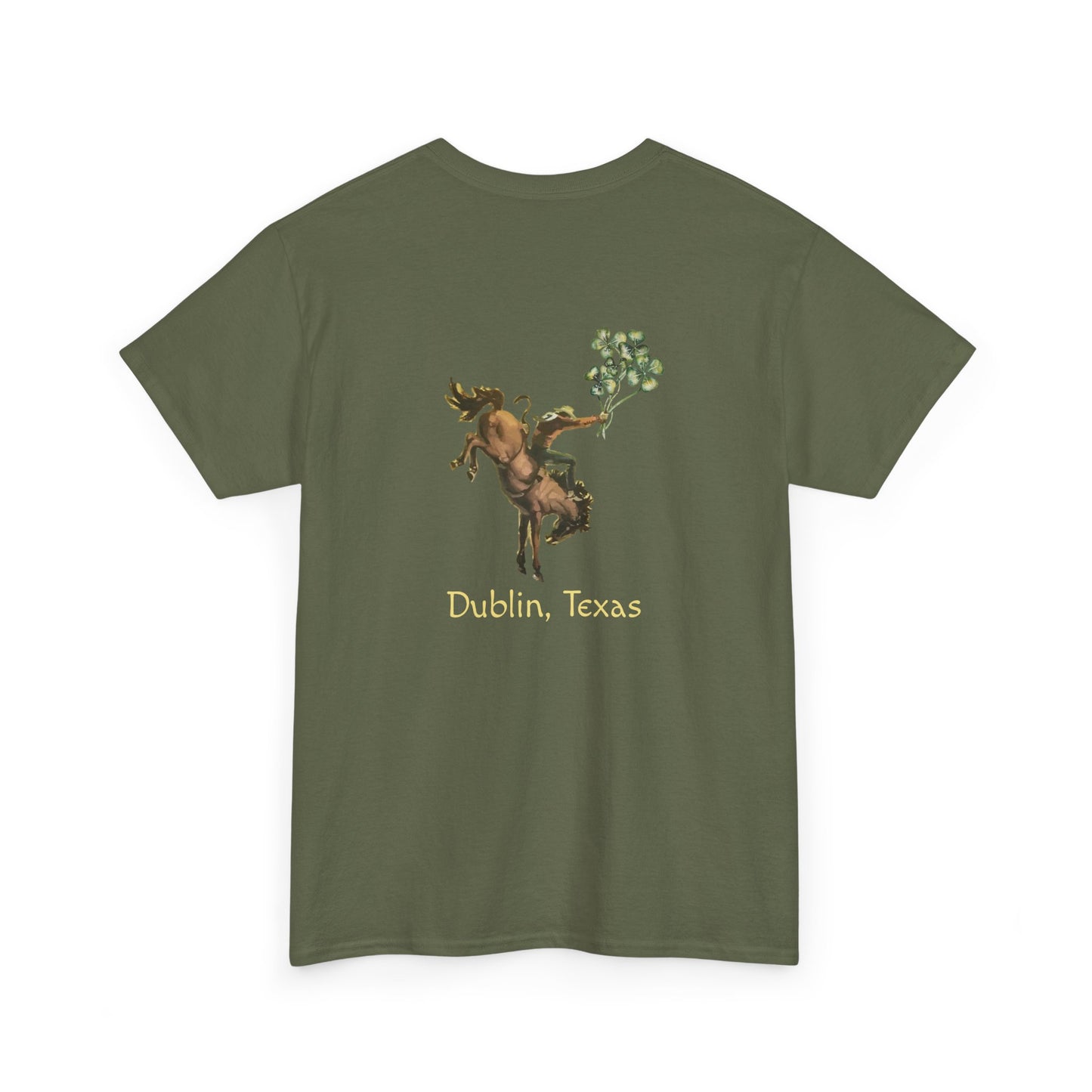 Dublin, Texas Shamrock Bronc Rider Unisex Heavy Cotton Tee