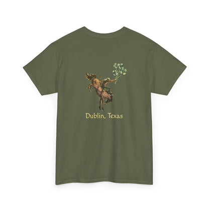 Dublin, Texas Shamrock Bronc Rider Unisex Heavy Cotton Tee