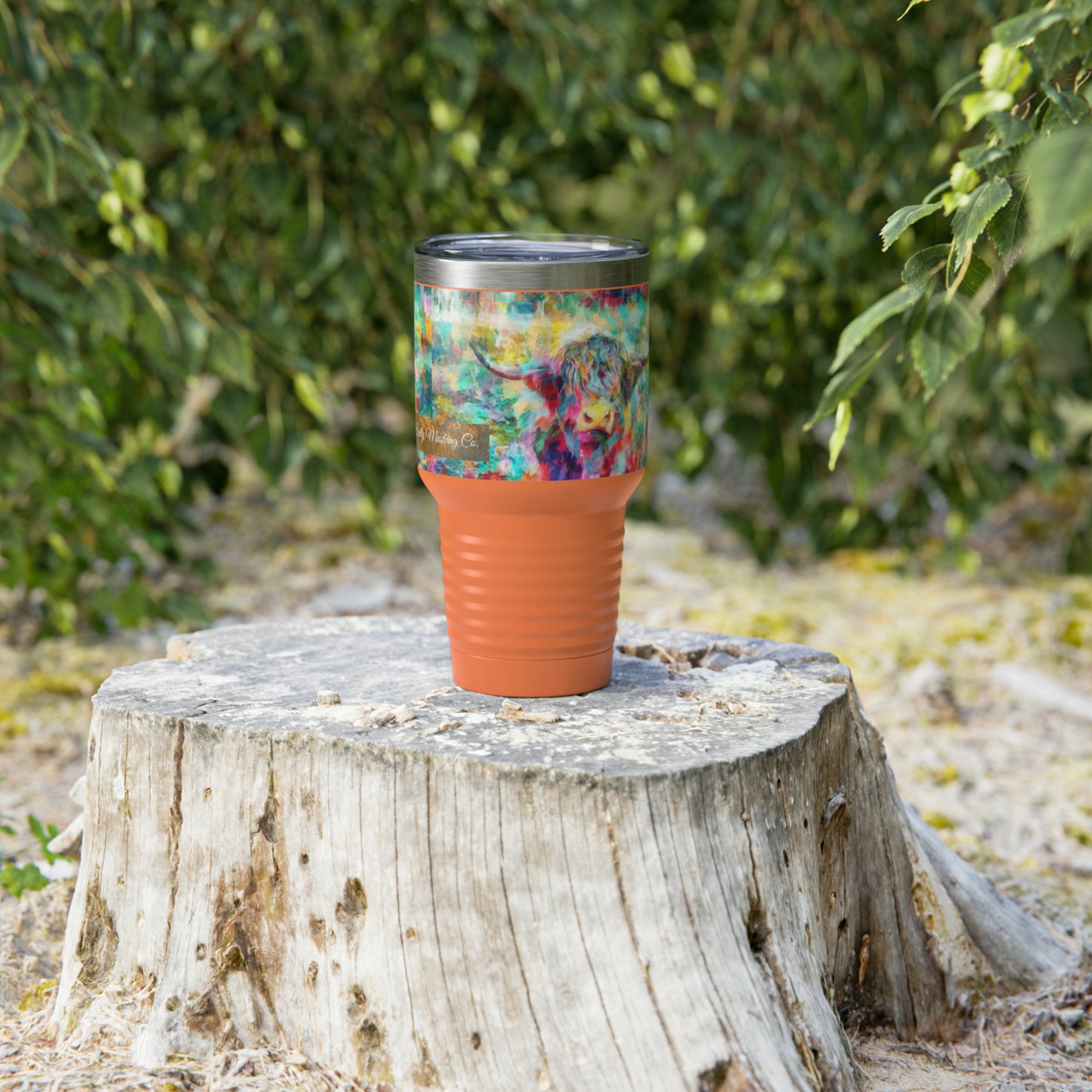 Salty Mustang Co. Highland Cow Multi-Color Ringneck Tumbler, 30oz