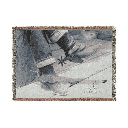 Vintage Soda Break Spurs Woven Blanket 100% Cotton