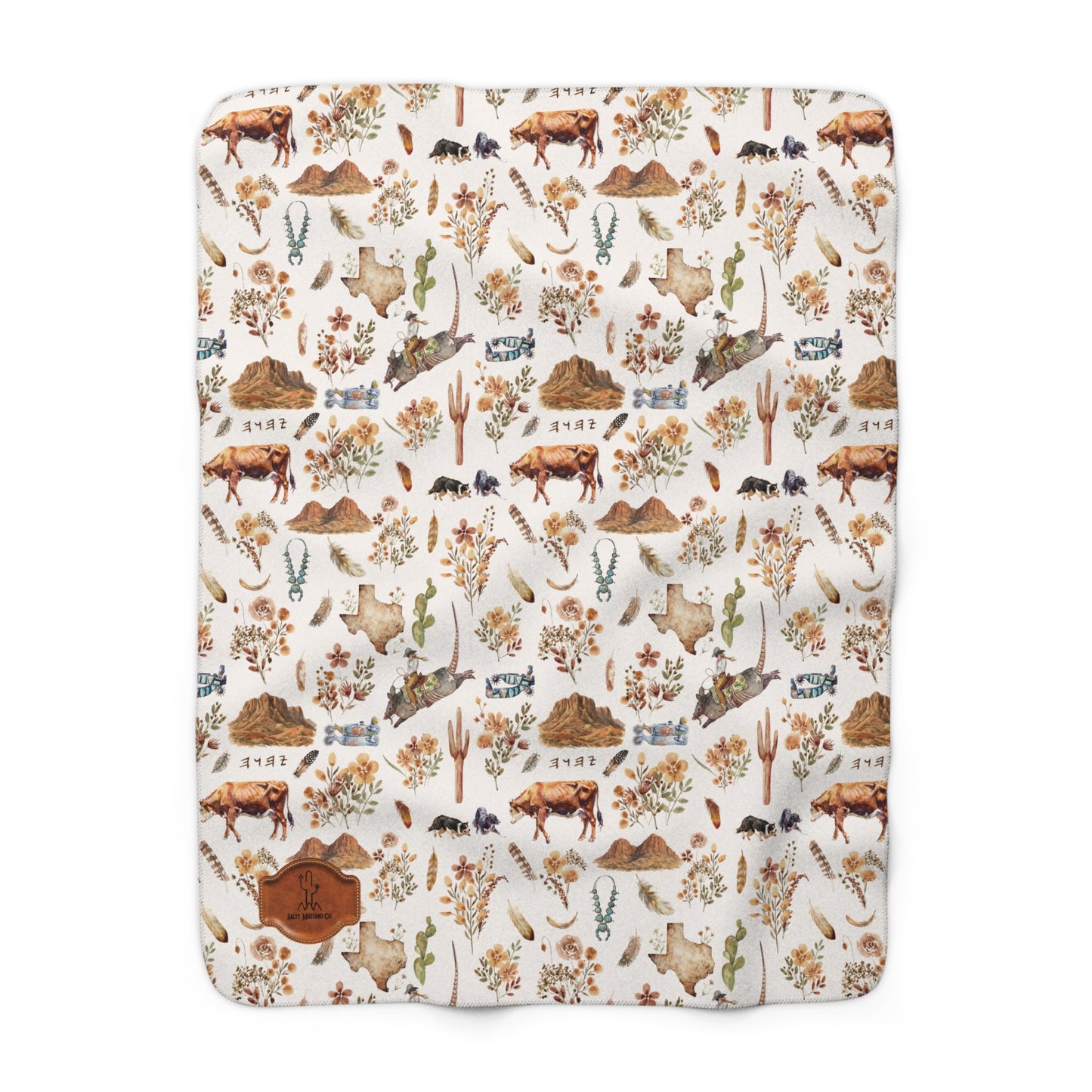 Armadillo Rodeo Sherpa Fleece Blanket