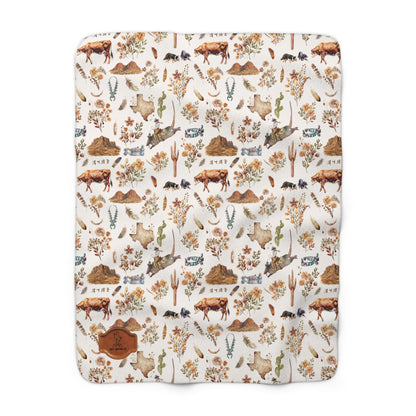 Armadillo Rodeo Sherpa Fleece Blanket