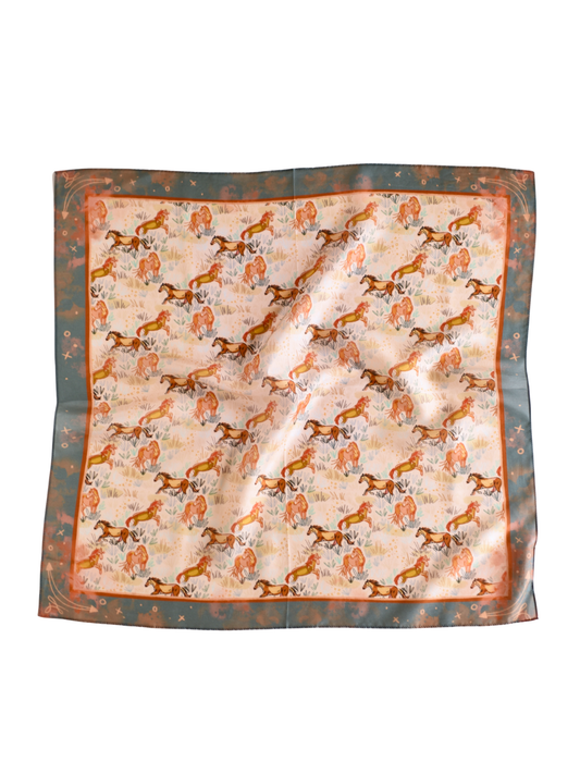 Wild Horses Mustang Meadow Wild Rag Silk Mix Scarf