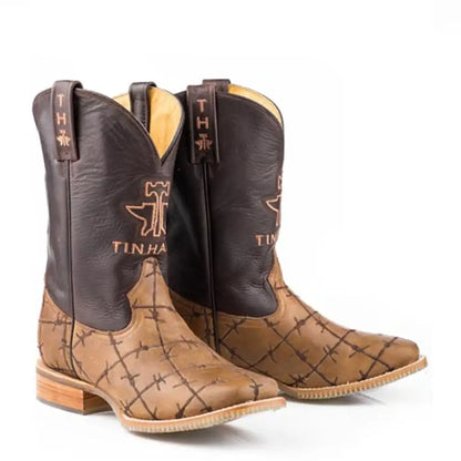 Tin Haul Don't Fence Me In/Butcher Shop - Men's Leather Cowboy Boot