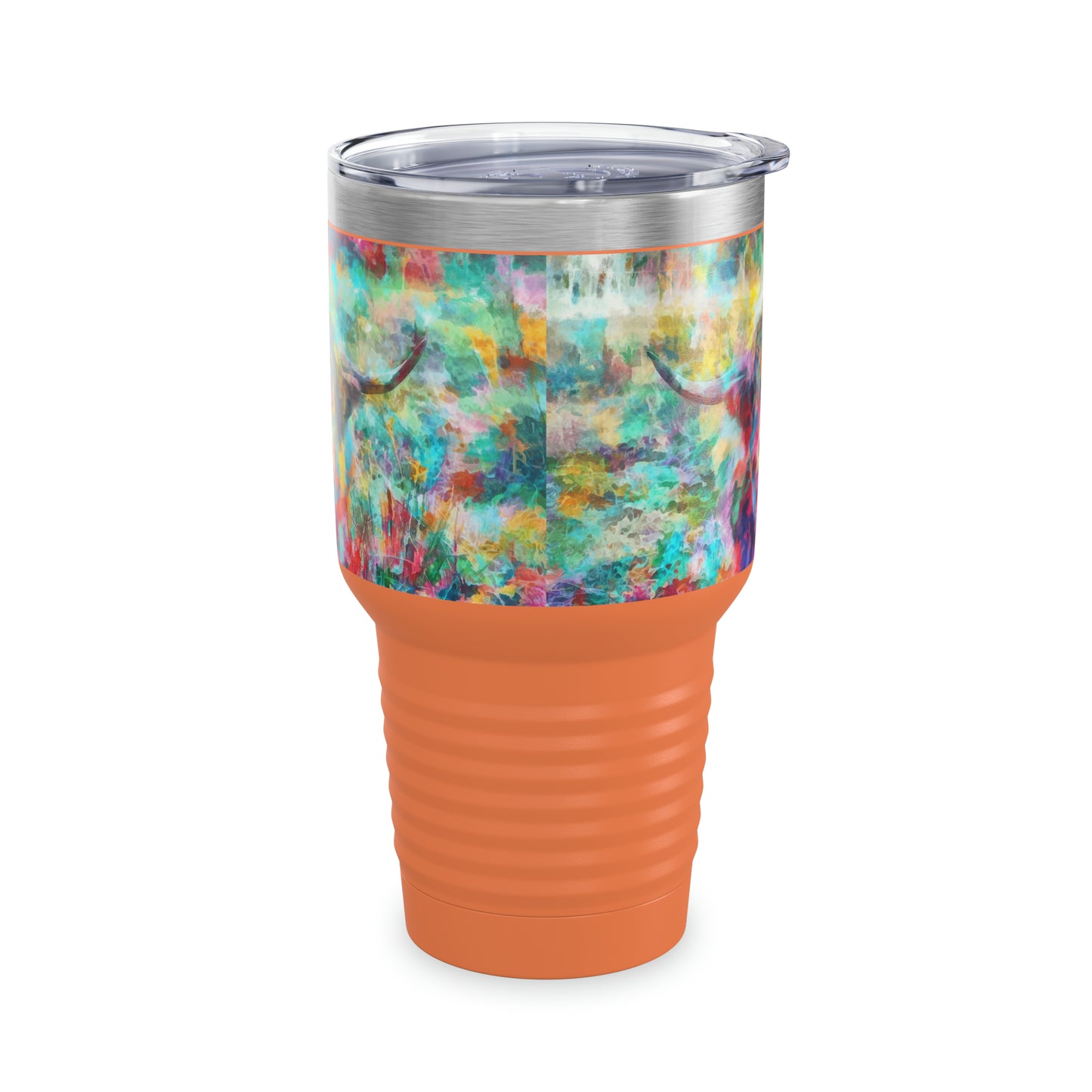 Salty Mustang Co. Highland Cow Multi-Color Ringneck Tumbler, 30oz