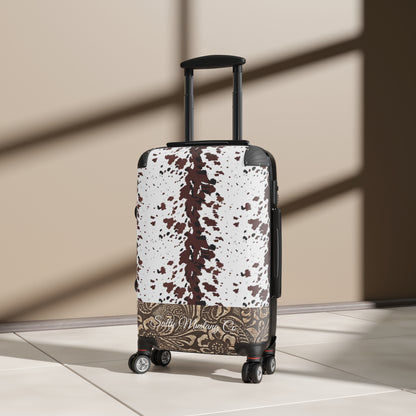 Cow Hide Leather Print Suitcase