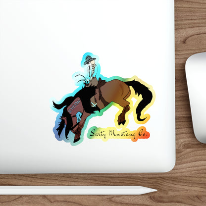 Salty Mustang Co. Logo Holographic Sticker