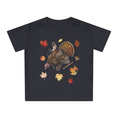 Turkey Puncher Baby T-Shirt (100% Organic Cotton Except Heather Colors)