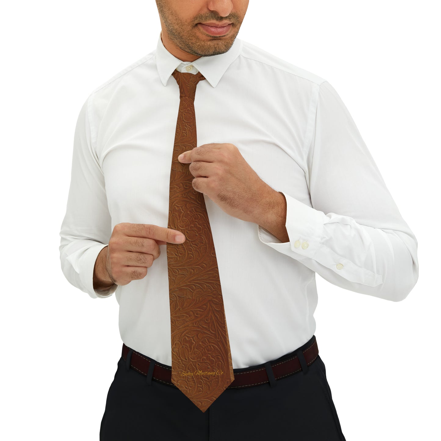 Leather Print Necktie