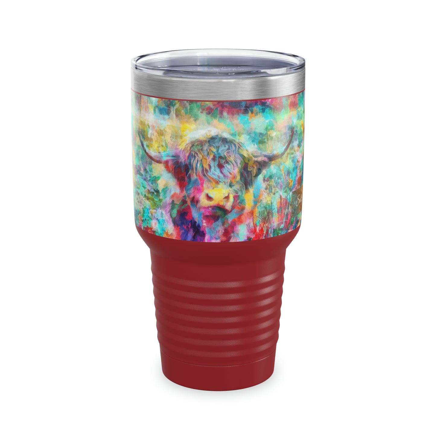 Salty Mustang Co. Highland Cow Multi-Color Ringneck Tumbler, 30oz