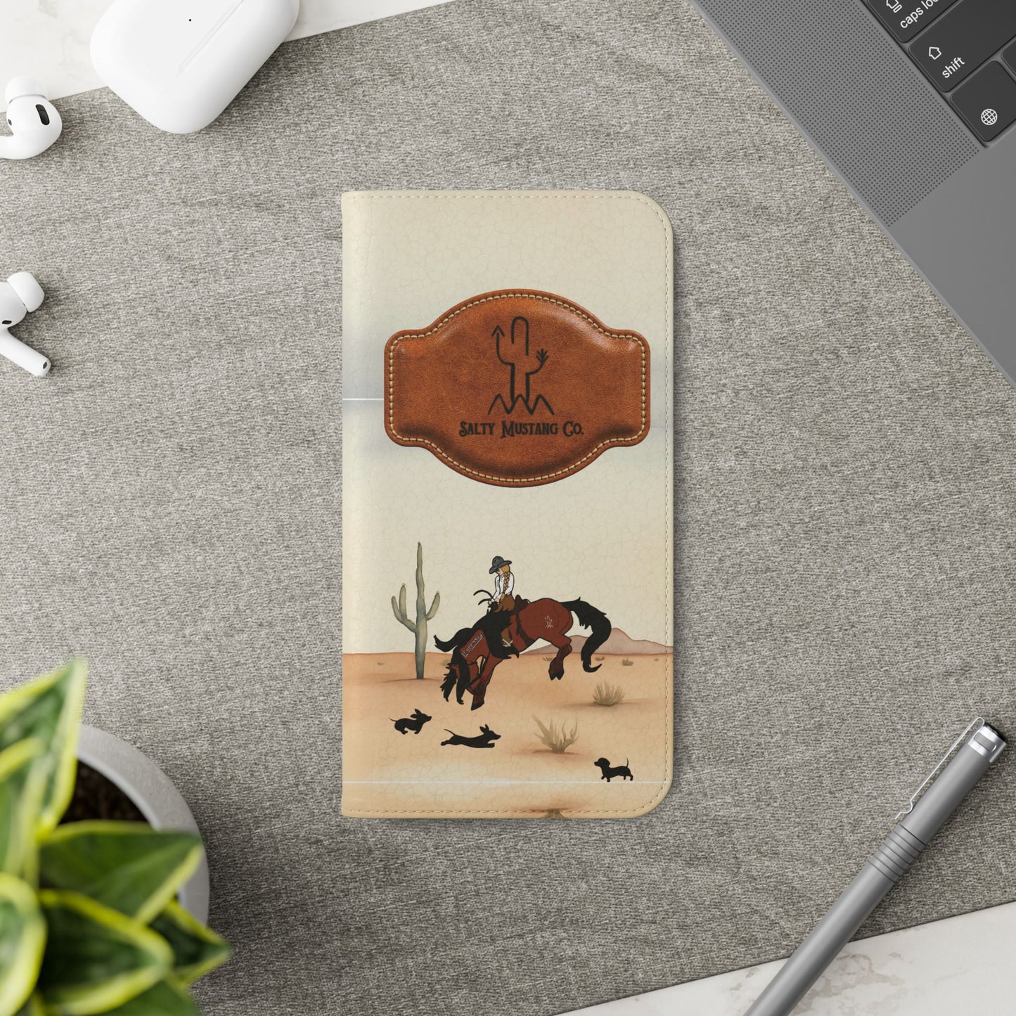 Salty Mustang Co. Lady Puncher Flip Wallet Phone Case (Samsung & iPhone)