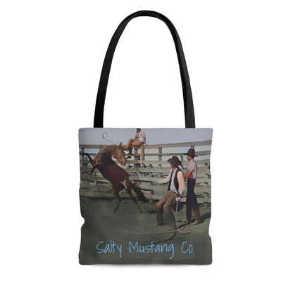 Two-Sided Bucking Horse AOP Tote Bag With Southwestern Pattern