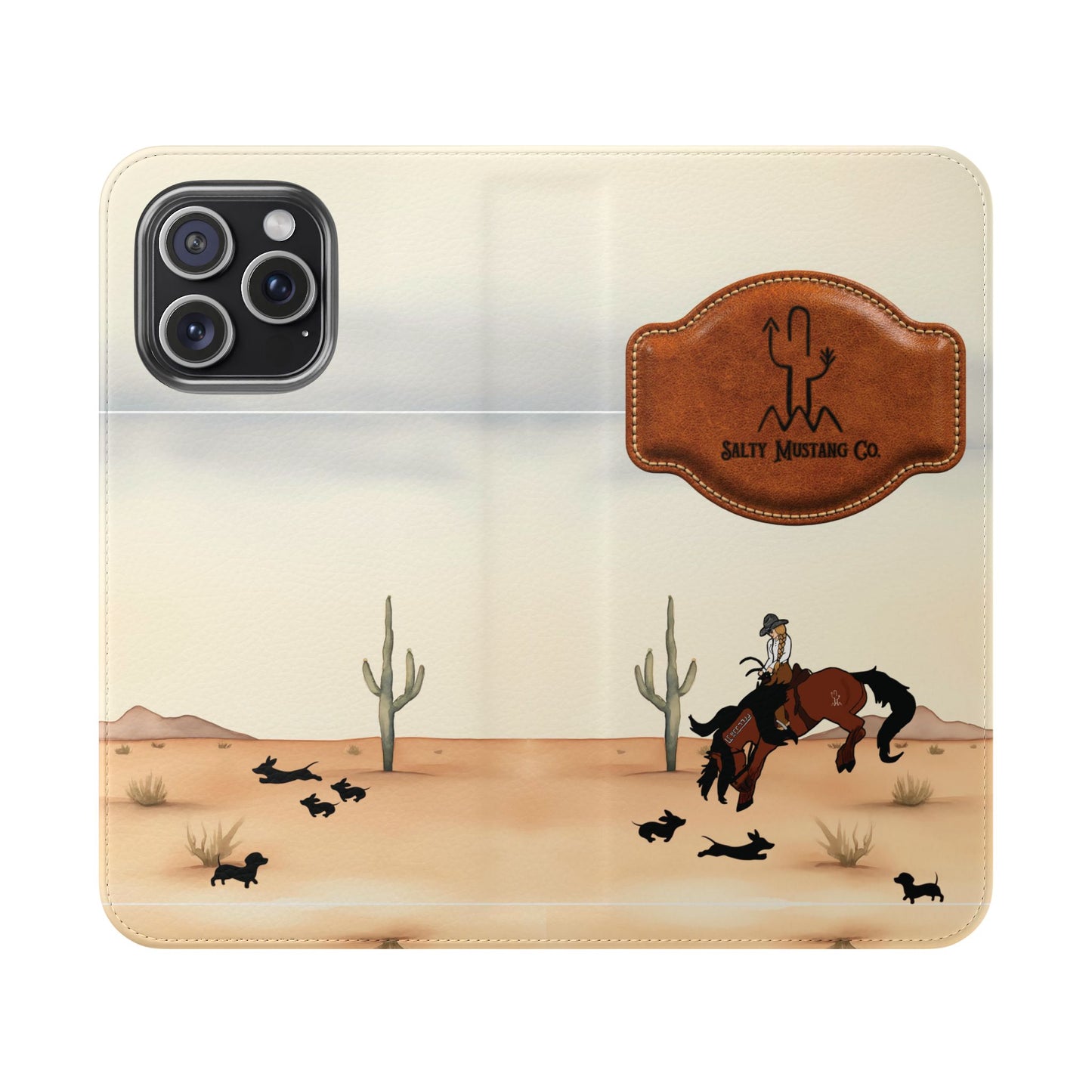Salty Mustang Co. Lady Puncher Flip Wallet Phone Case (Samsung & iPhone)