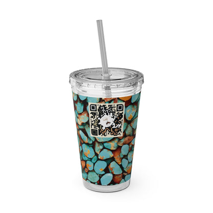 Armadillo Rodeo Watercolor Tumbler with Straw, 16oz
