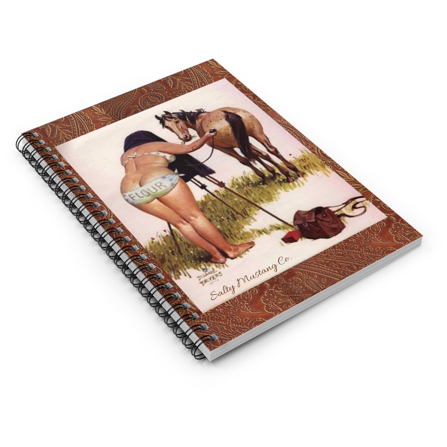 Twinning "Hilda" Leather Print Spiral Notebook - Ruled Line