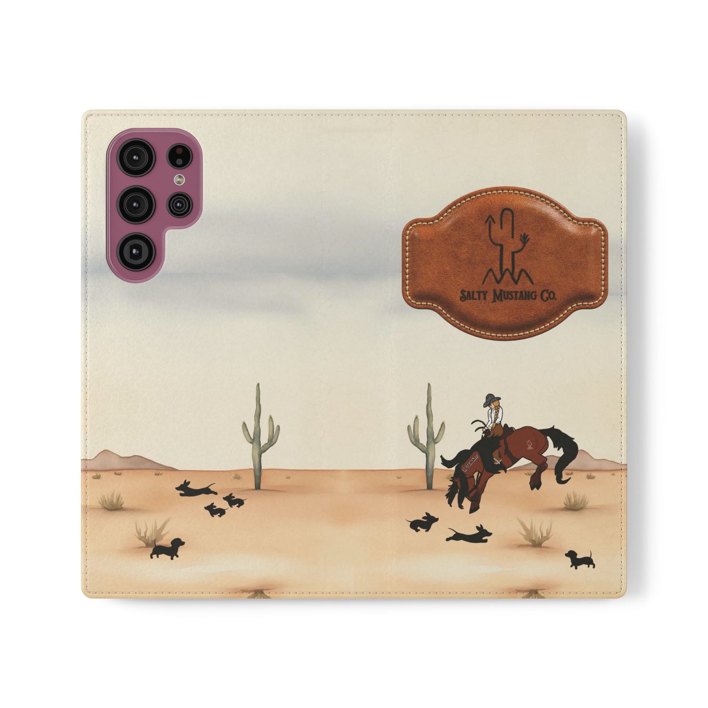 Salty Mustang Co. Lady Puncher Flip Wallet Phone Case (Samsung & iPhone)