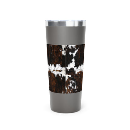 Punchy Queen "Go Bra-less. It'll Pull The Wrinkles Outta Your Face.", Cowhide Print Copper Vacuum Insulated Tumbler, 22oz