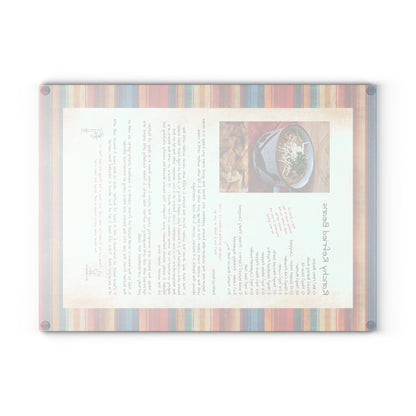 Highland Queen Ranch Ranchy Refried Beans Recipe Rustic Serape Glass Cutting Board
