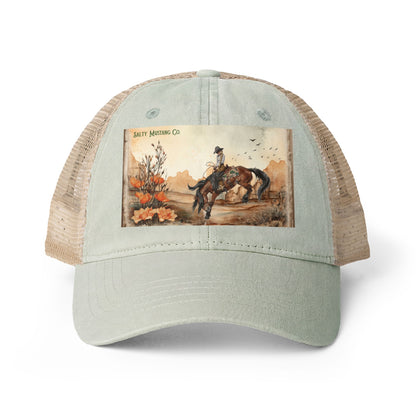 Canyon Flower Women's Washed Mesh-Back Cap With Concealed Ponytail Opening