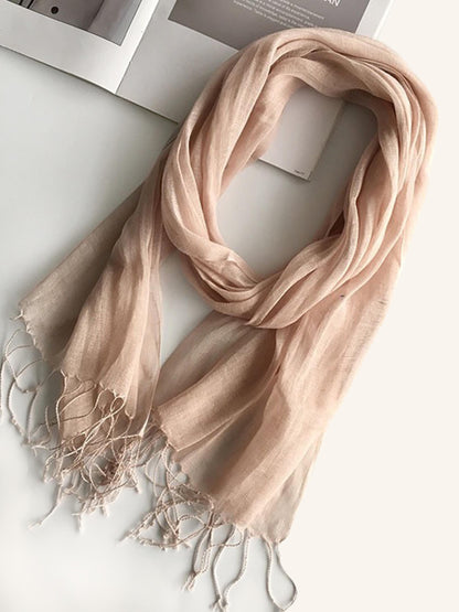 100% Linen Lightweight Solid Color Scarf BIANCA