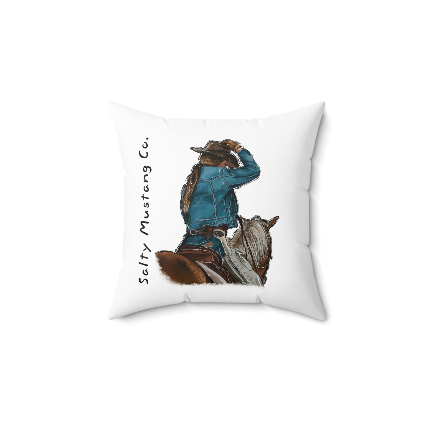 Fix Your Lid, Cowgirl Faux Suede Square Pillow