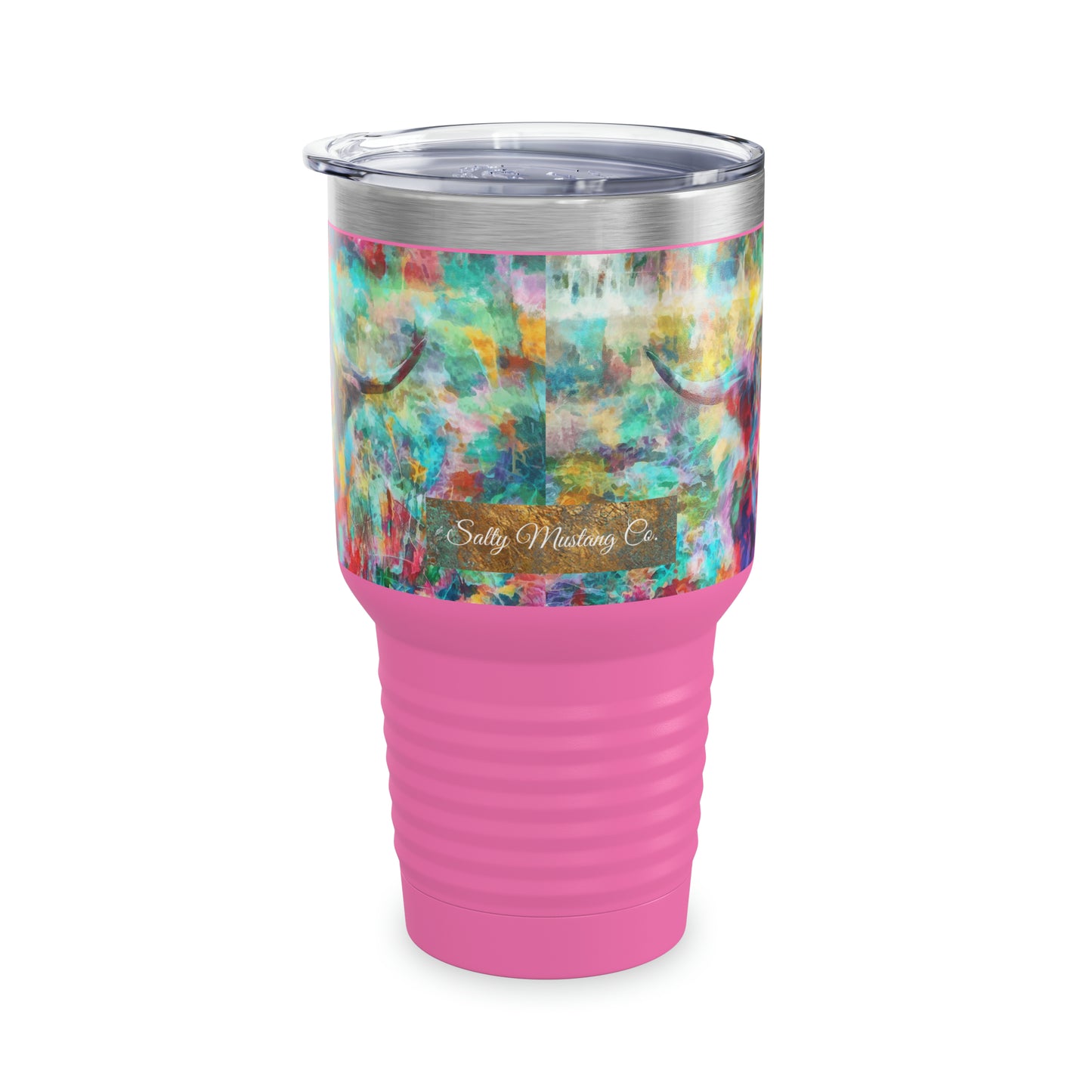 Salty Mustang Co. Highland Cow Multi-Color Ringneck Tumbler, 30oz