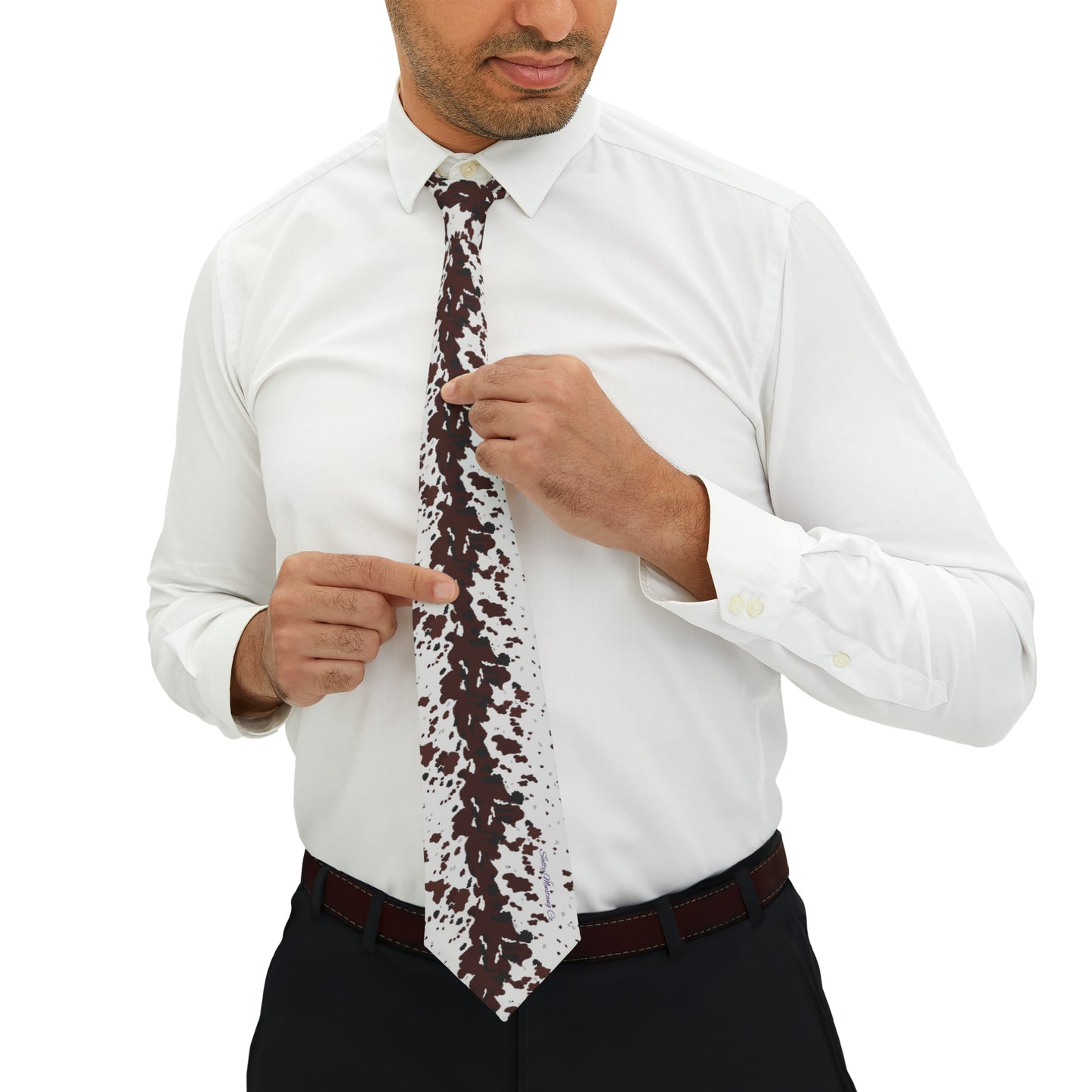 Frosty Cowhide Print Necktie