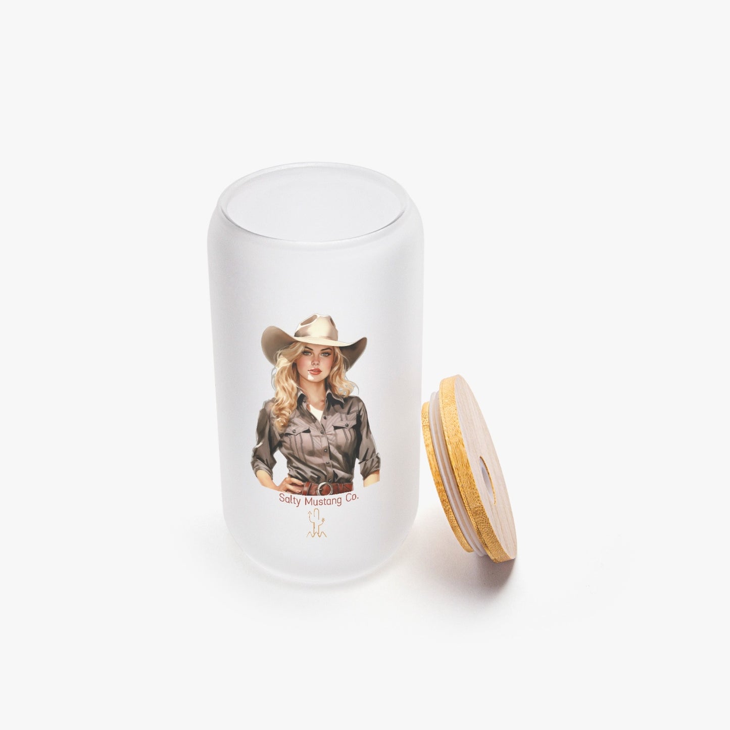 Alpine Cowgirl Frosted Glass Cup