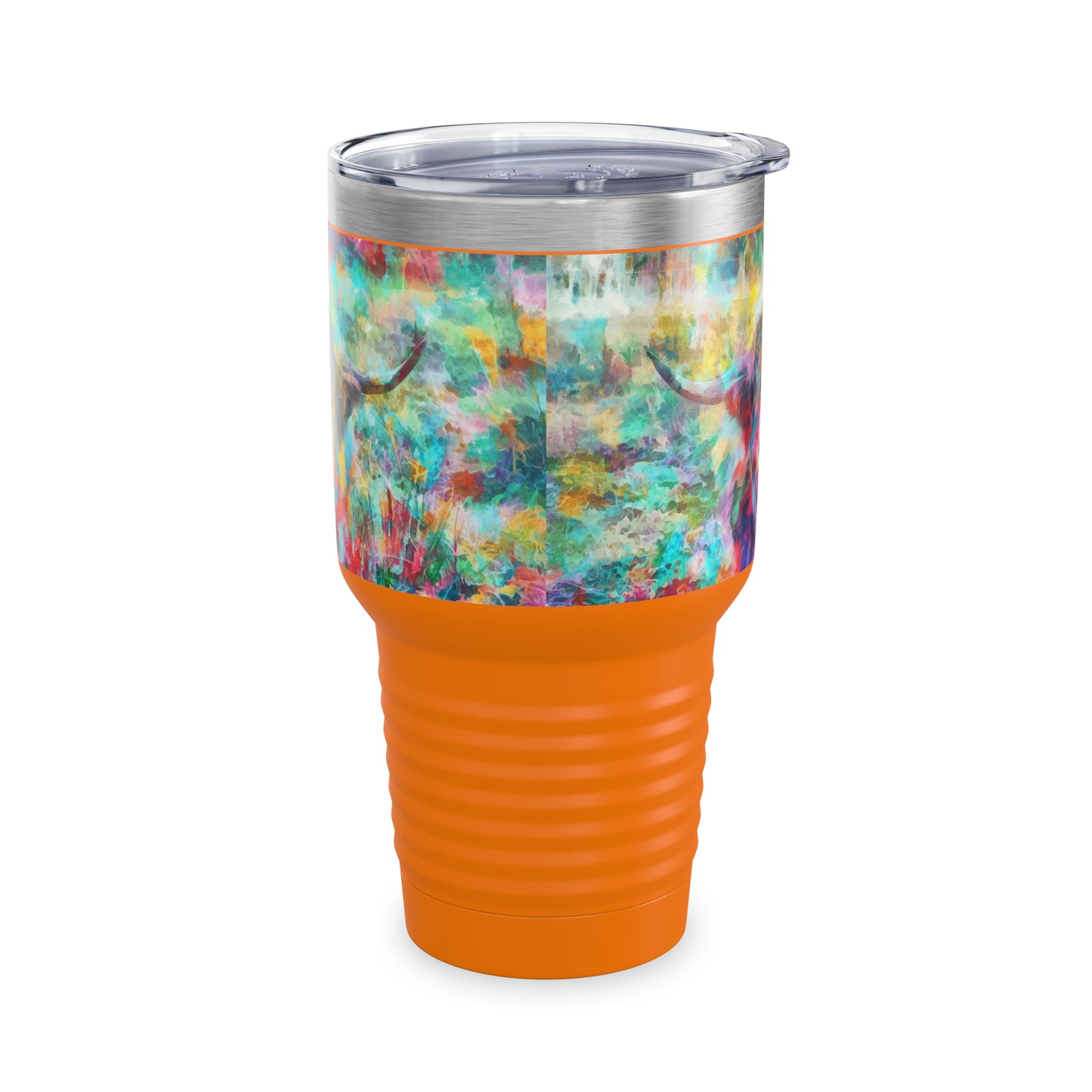 Salty Mustang Co. Highland Cow Multi-Color Ringneck Tumbler, 30oz