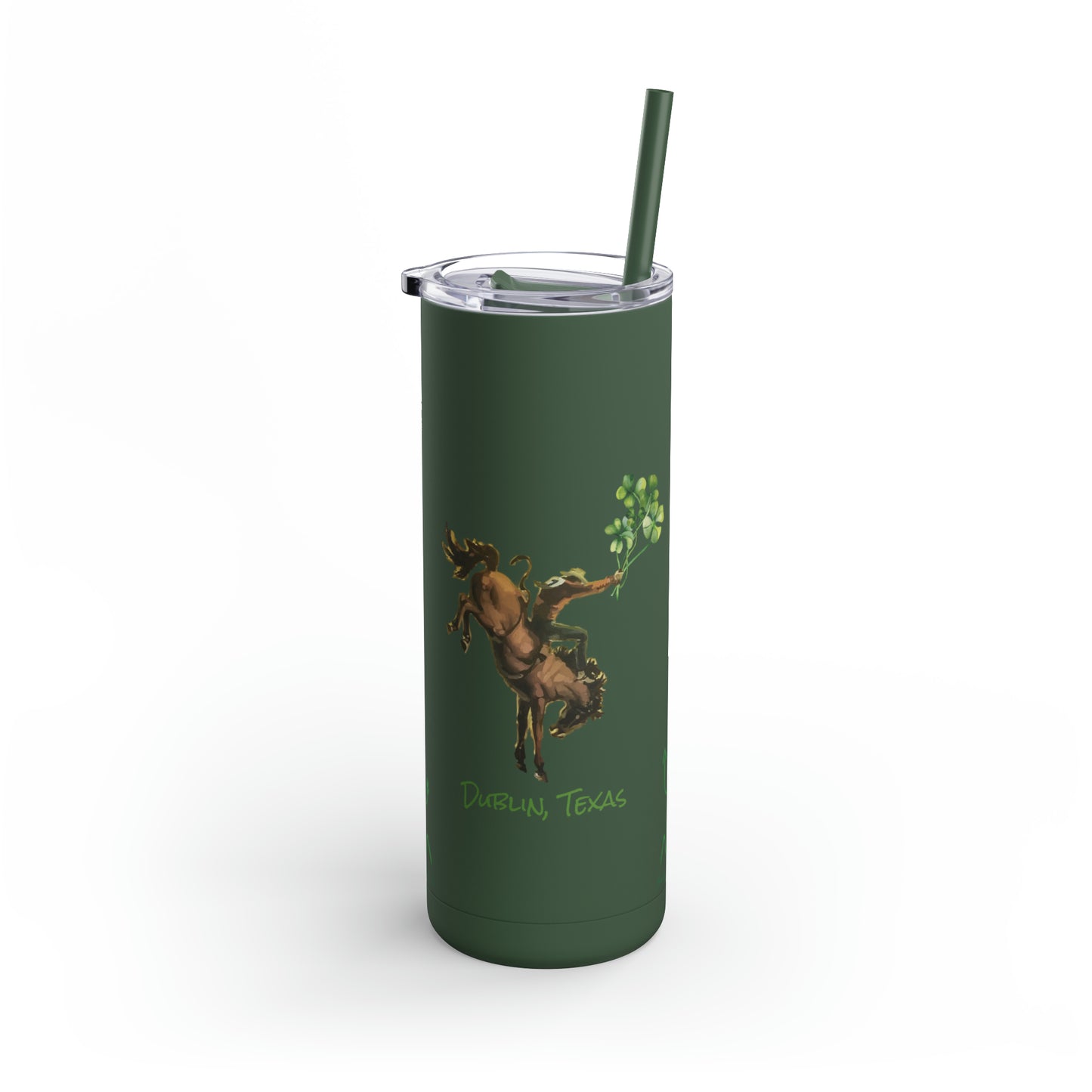 Dublin, Texas Bronc Rider Shamrock Matte Tumbler, 20oz