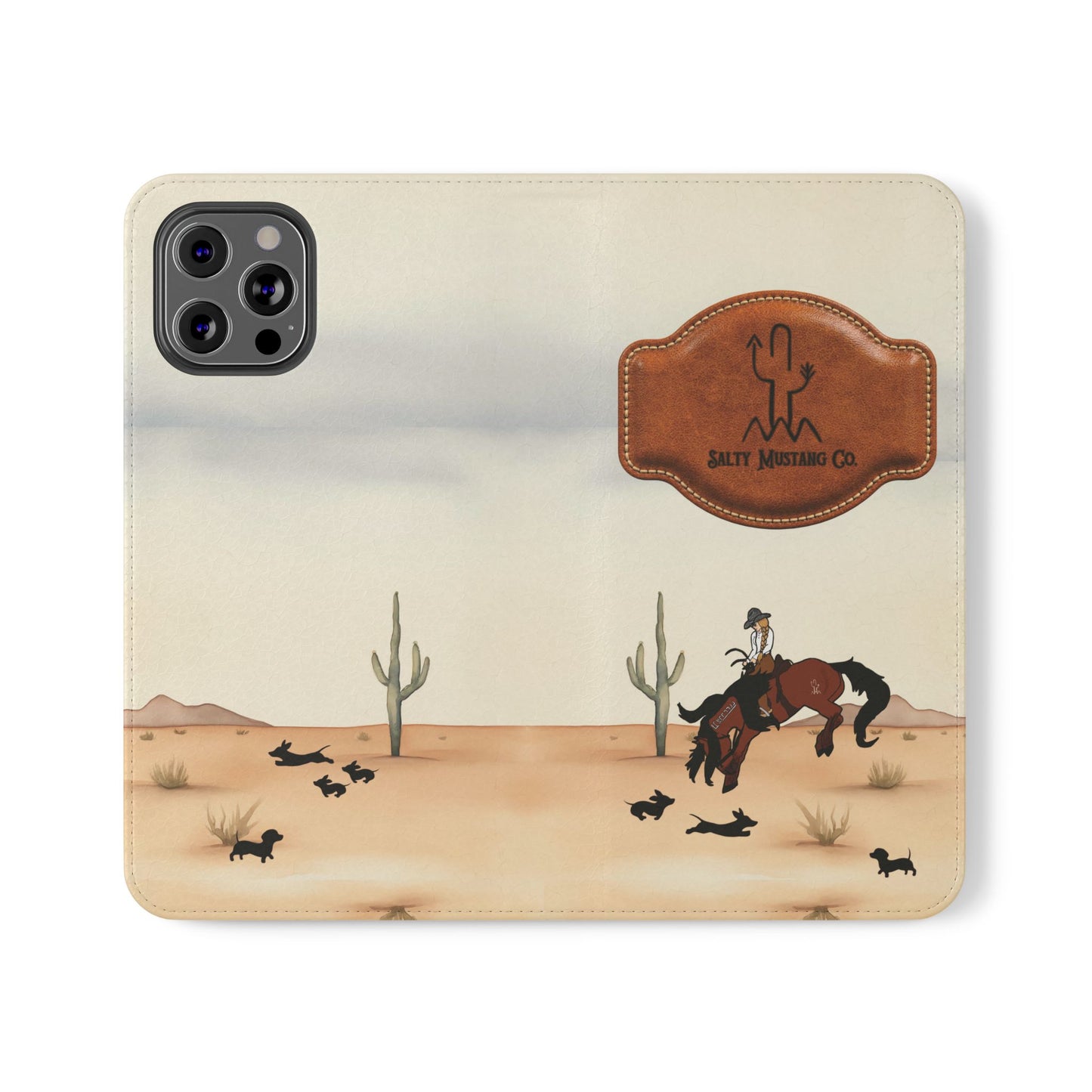 Salty Mustang Co. Lady Puncher Flip Wallet Phone Case (Samsung & iPhone)