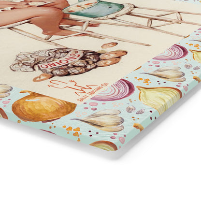 I'm Not Crying, You're Crying "Hilda" Cutting Onions Glass Cutting Board