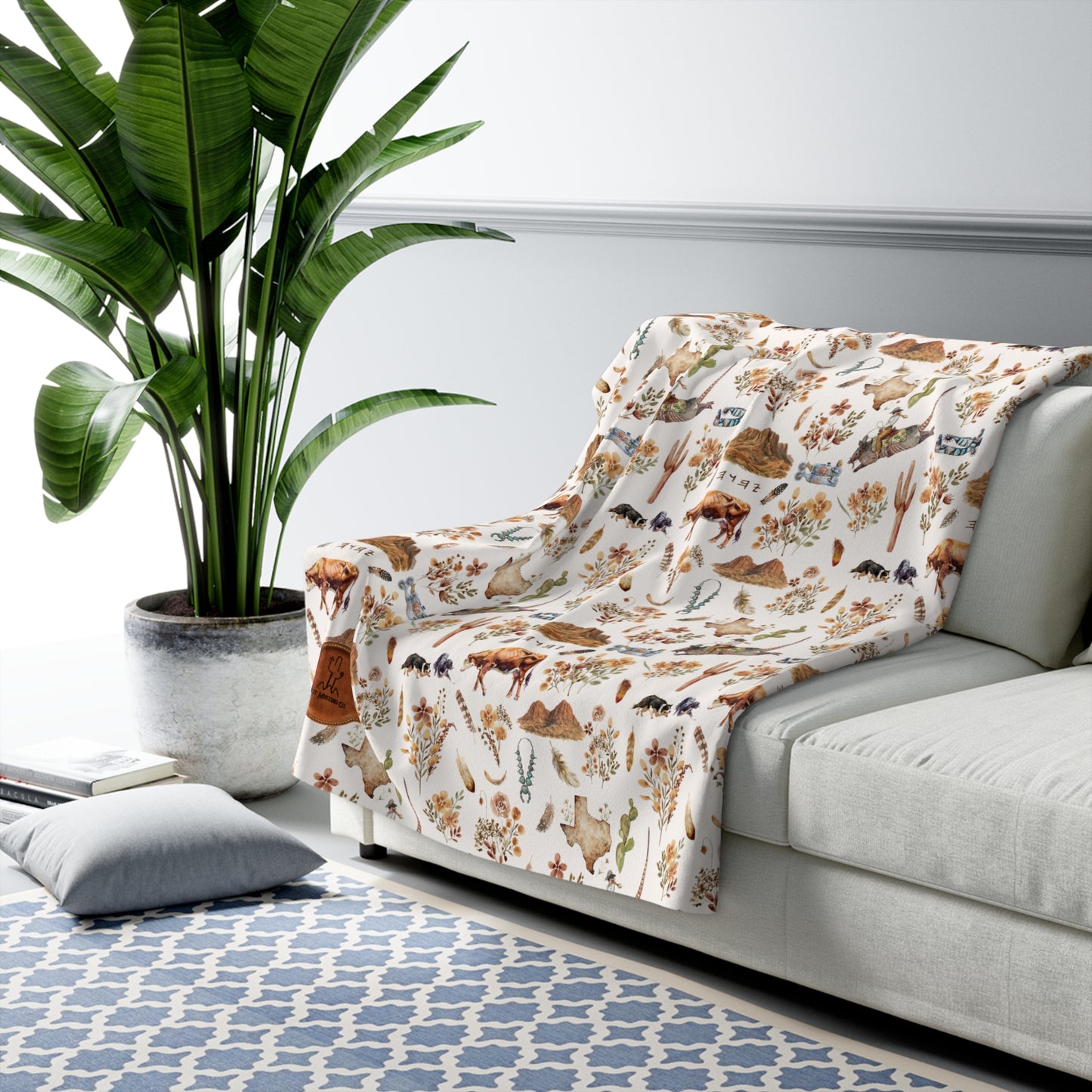 Armadillo Rodeo Sherpa Fleece Blanket