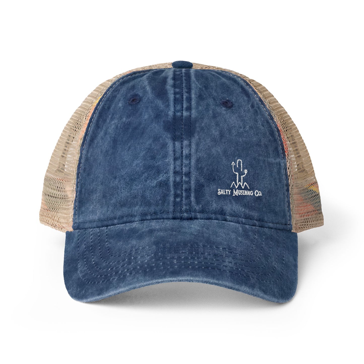 Women's Washed Mesh-Back Cap Embroidered Brand