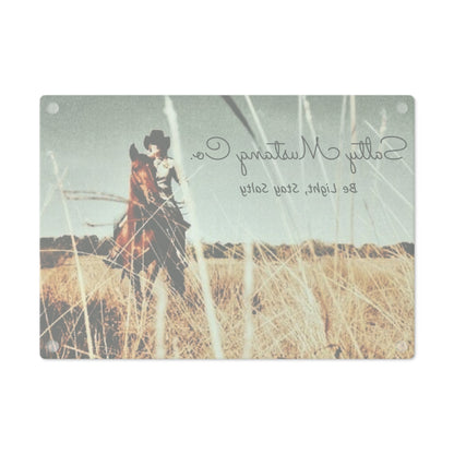 Cowgirl Salty Mustang Co. Glass Cutting Board