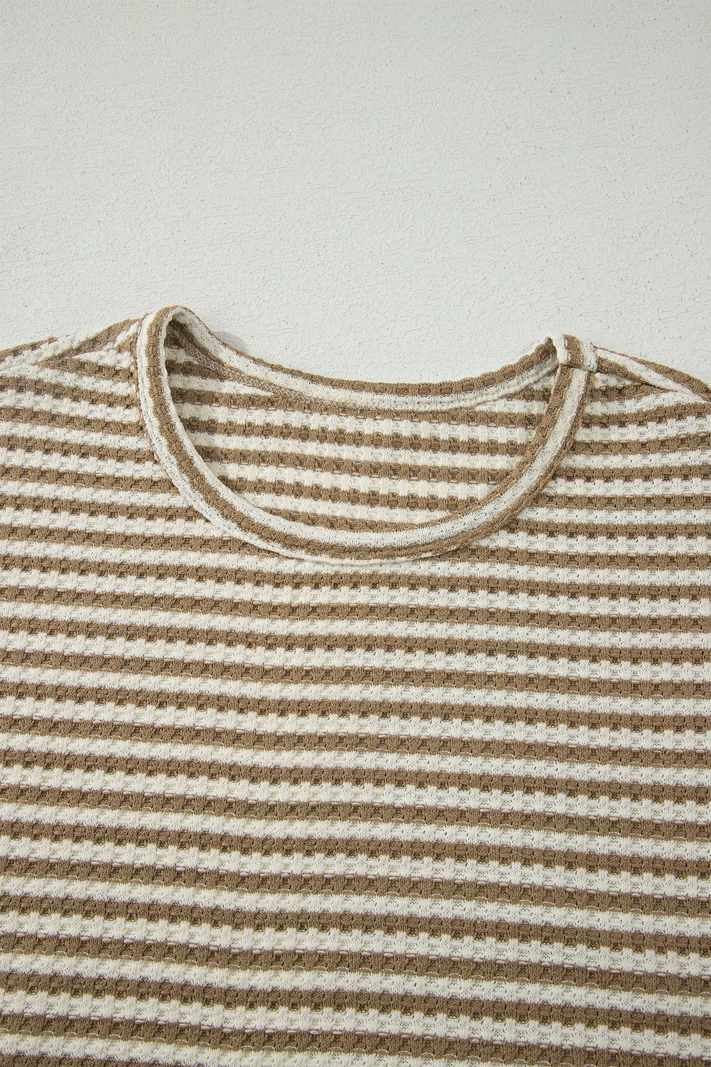 Stripe Textured Knit Top & Shorts Set