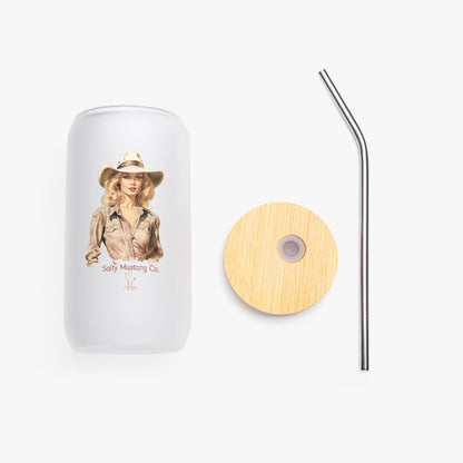 Marathon Cowgirl Frosted Glass Cup