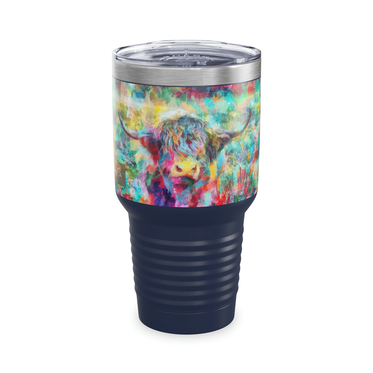 Salty Mustang Co. Highland Cow Multi-Color Ringneck Tumbler, 30oz