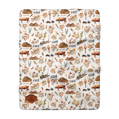 Armadillo Rodeo Sherpa Fleece Blanket