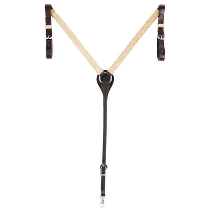 WD-1NRBC Braided Natural Rawhide 1in Straight Breast Collar